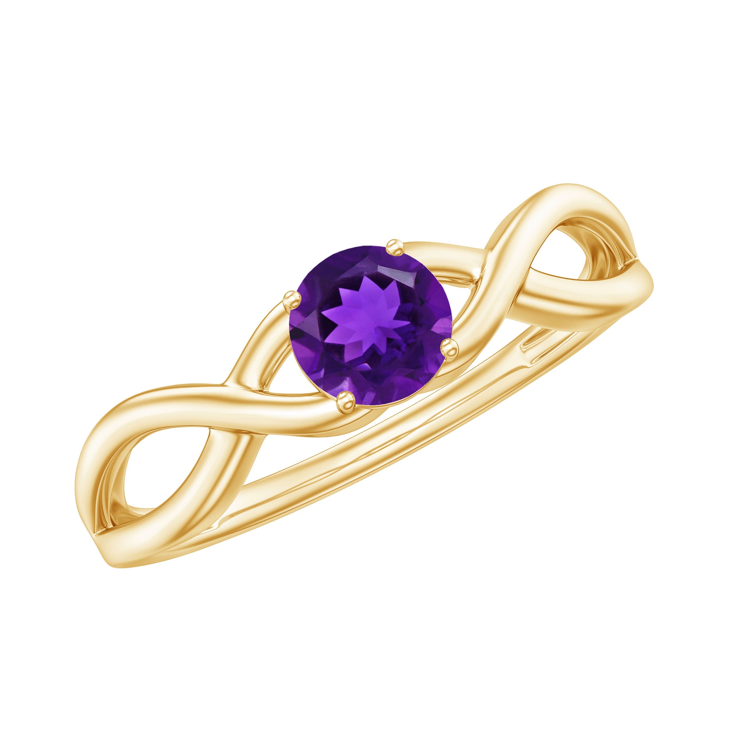 Solitaire Amethyst Crossover Engagement Ring | Rings | Wiccan Center