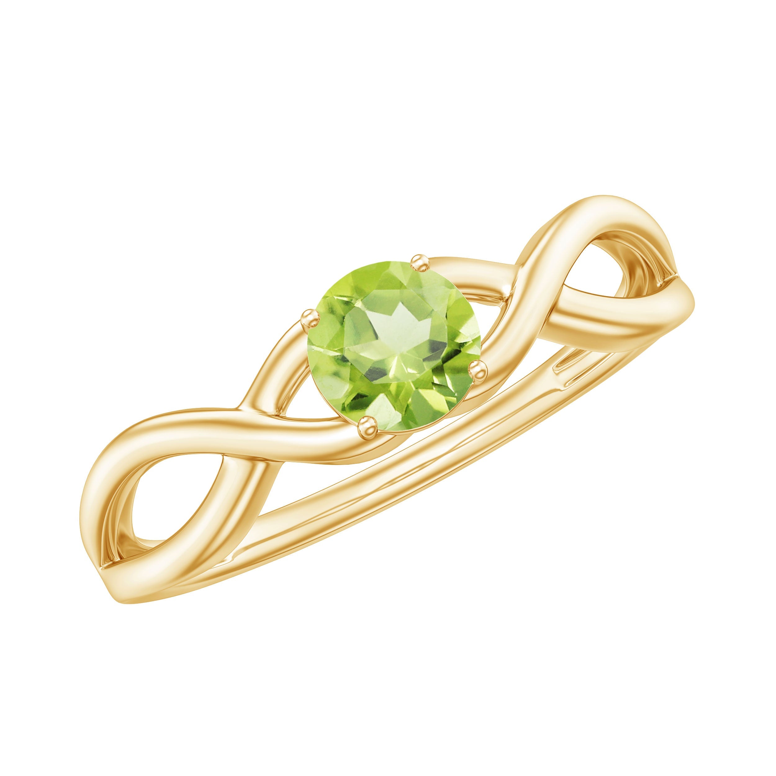 Natural Half Carat Peridot Promise Ring with Crossover Shank | Rings | Wiccan Center