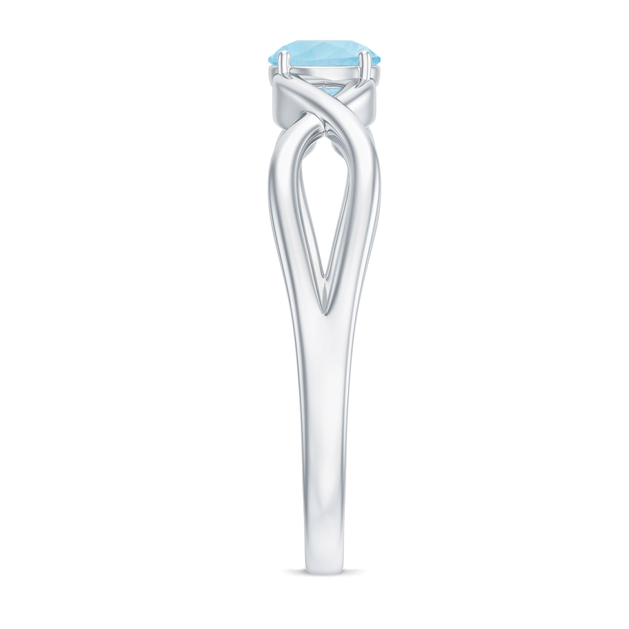 Solitaire Aquamarine Infinity Promise Ring