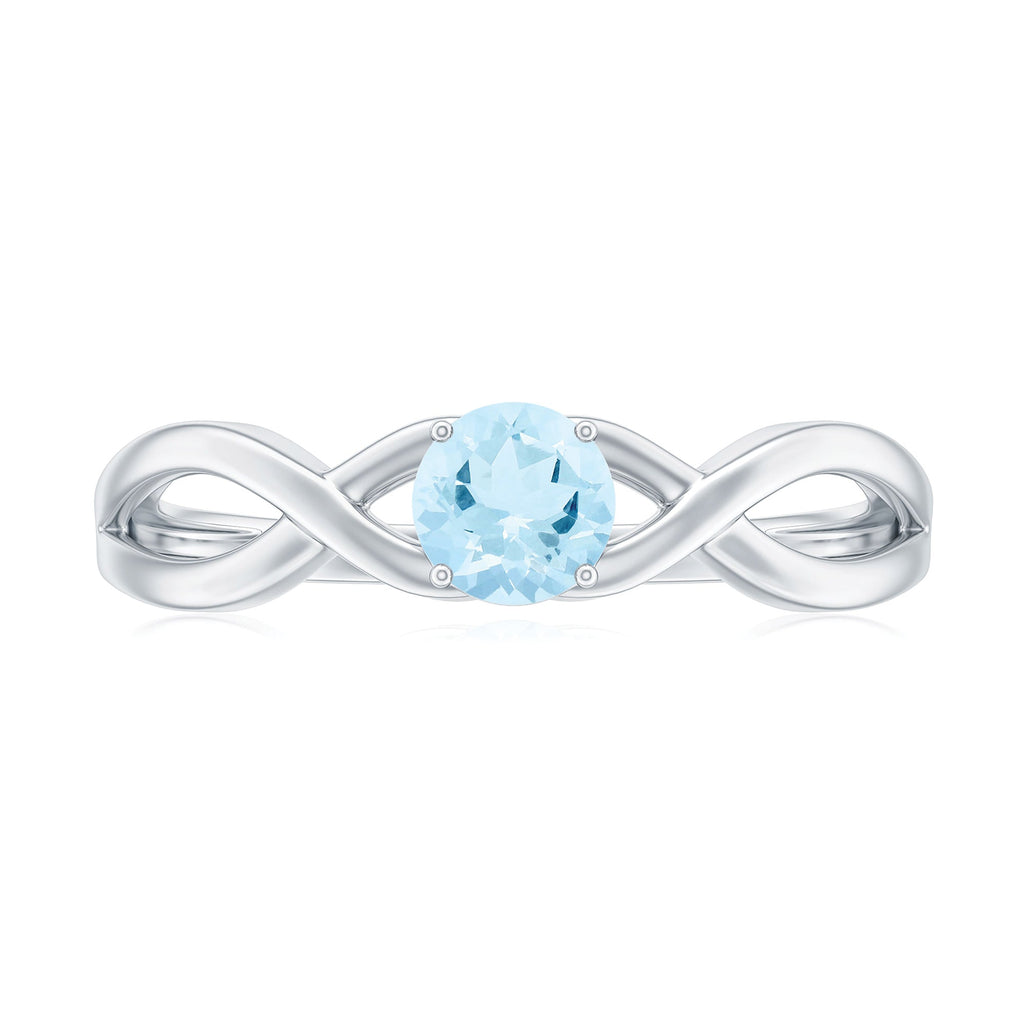 Solitaire Aquamarine Infinity Promise Ring