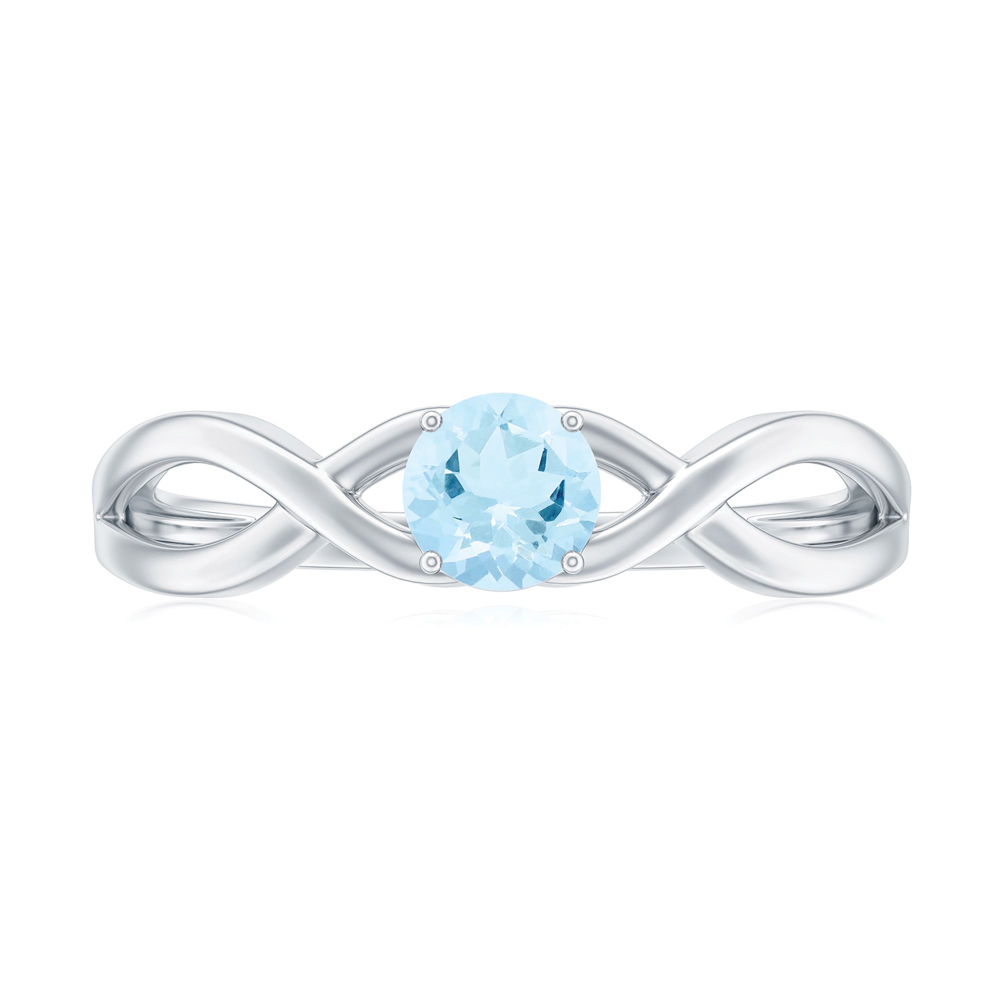 Solitaire Aquamarine Infinity Promise Ring
