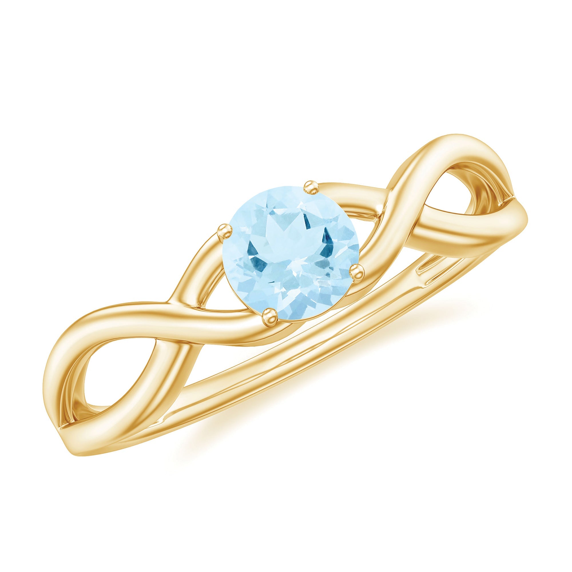 Solitaire Aquamarine Infinity Promise Ring | Rings | Wiccan Center