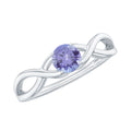 Genuine Tanzanite Promise Ring with Crossover Shank