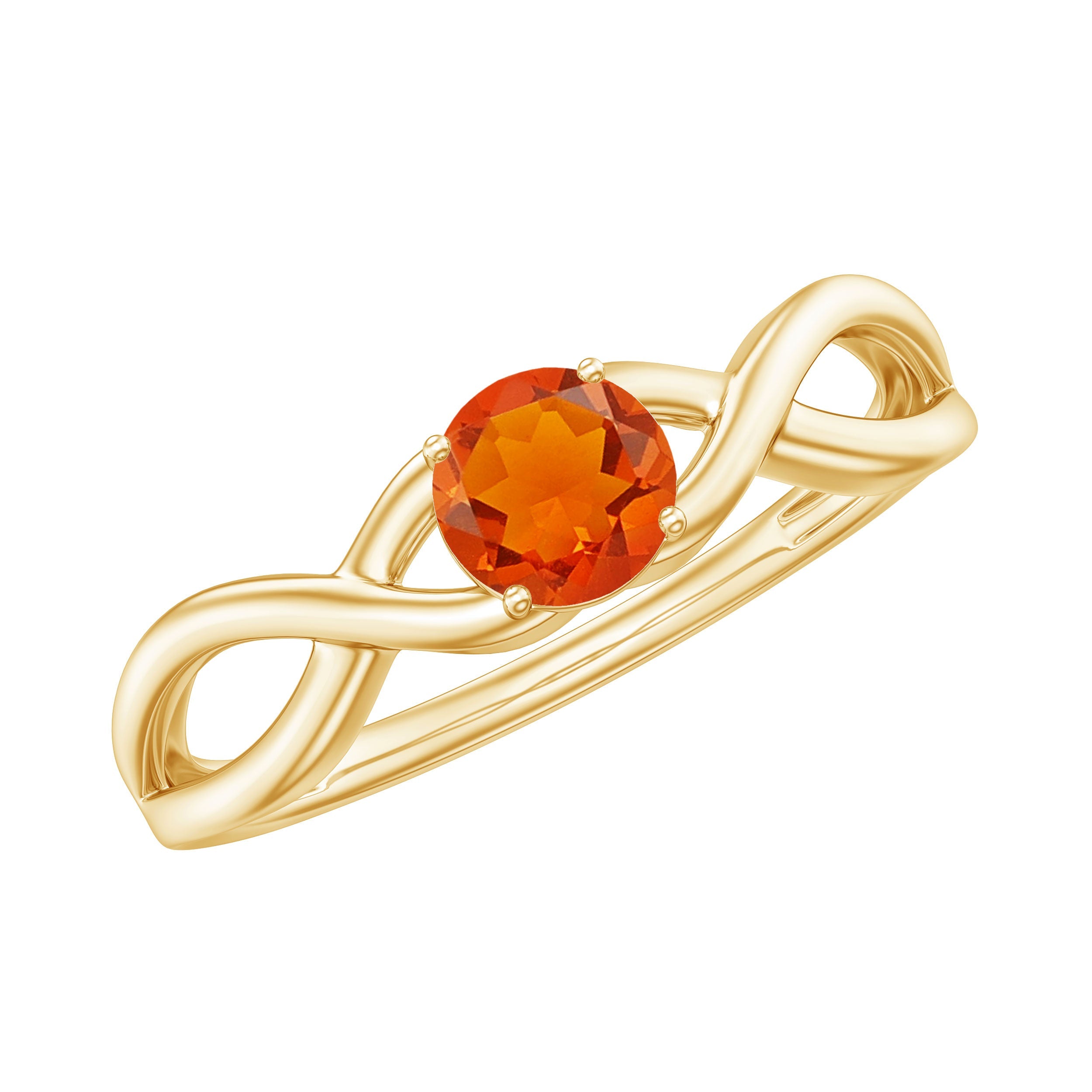 0.4 Carat Solitaire Fire Opal Crossover Engagement Ring | Rings | Wiccan Center
