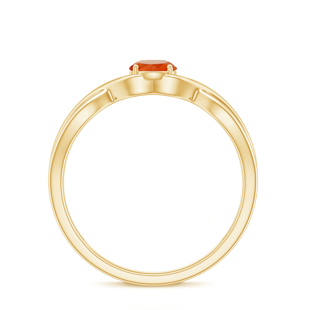 0.4 Carat Solitaire Fire Opal Crossover Engagement Ring