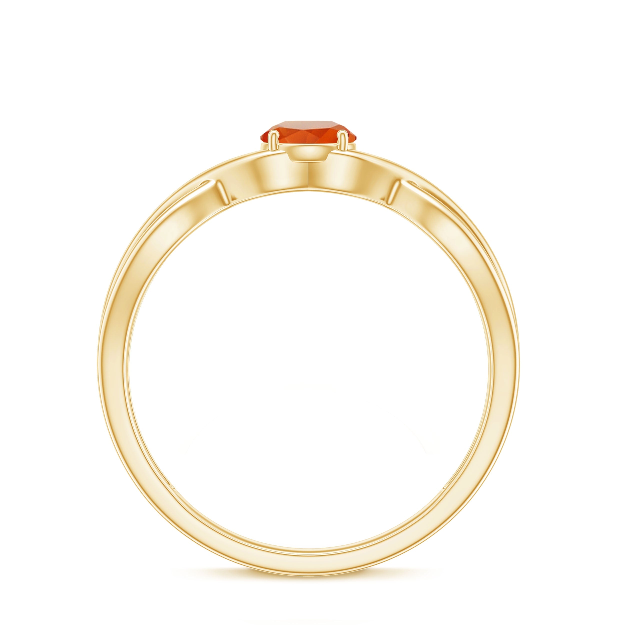 0.4 Carat Solitaire Fire Opal Crossover Engagement Ring