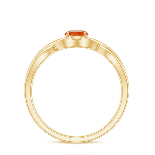 0.4 Carat Solitaire Fire Opal Crossover Engagement Ring | Rings | Wiccan Center