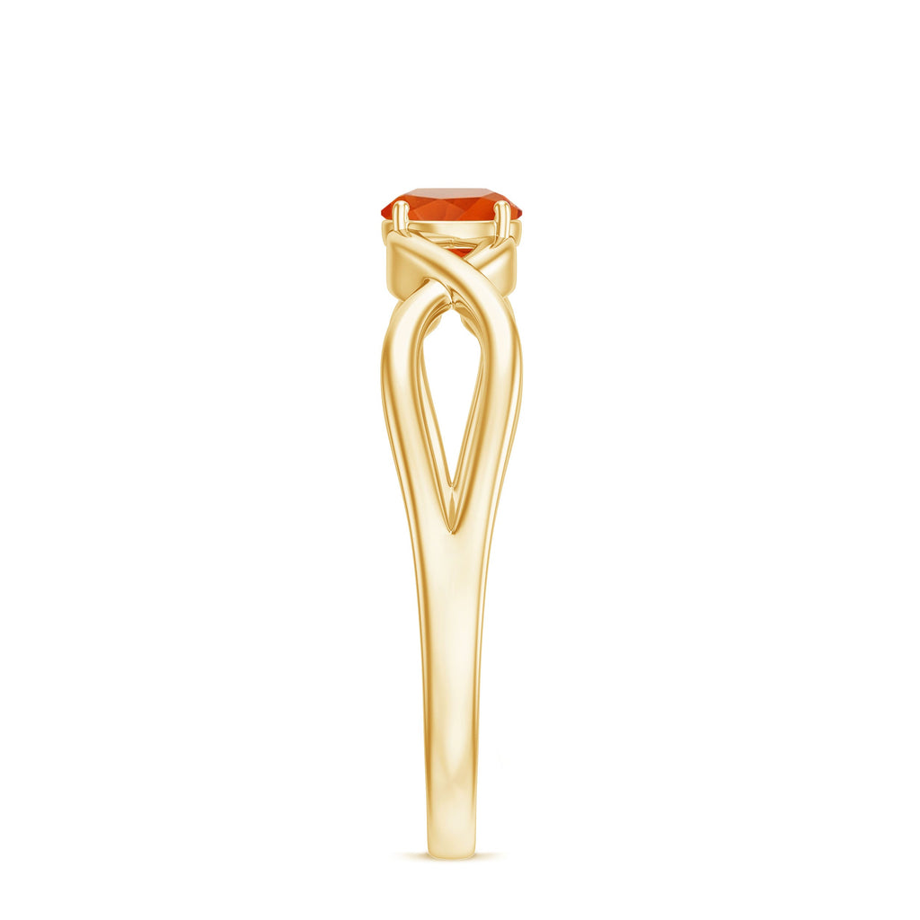 0.4 Carat Solitaire Fire Opal Crossover Engagement Ring