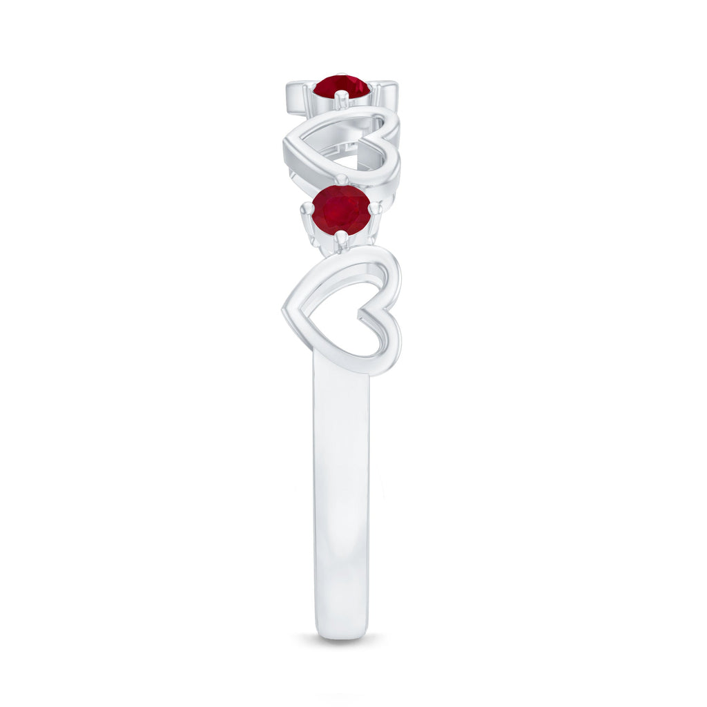 Natural Ruby Heart Eternity Ring for Promise