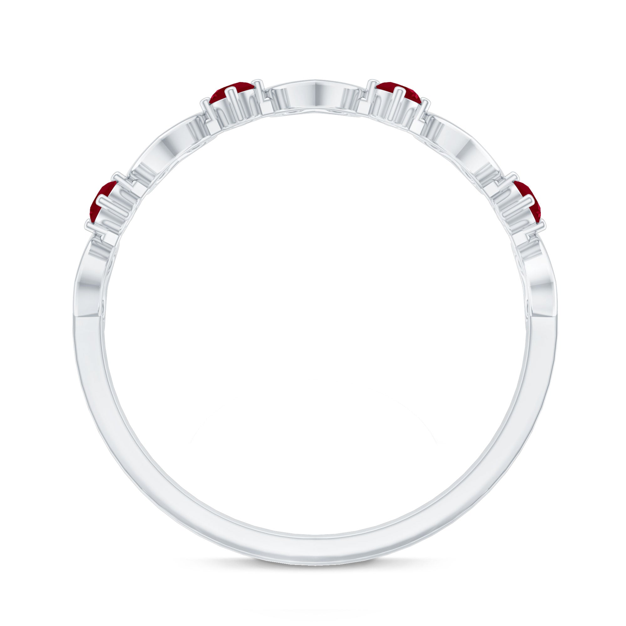 Natural Ruby Heart Eternity Ring for Promise