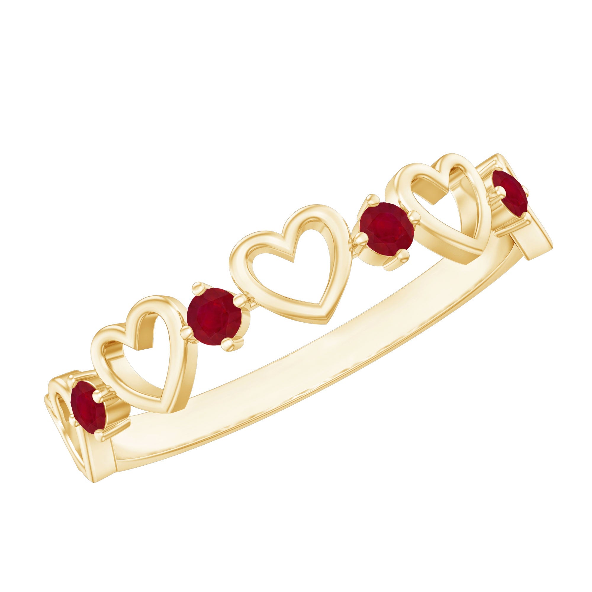 Natural Ruby Heart Eternity Ring for Promise | Rings | Wiccan Center