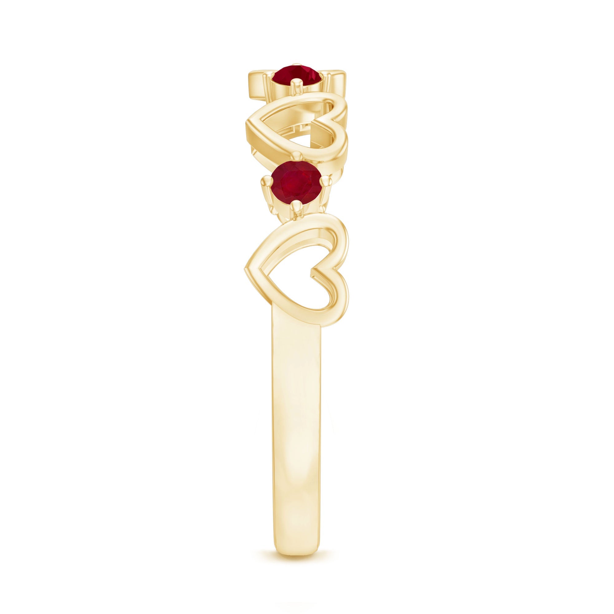 Natural Ruby Heart Eternity Ring for Promise