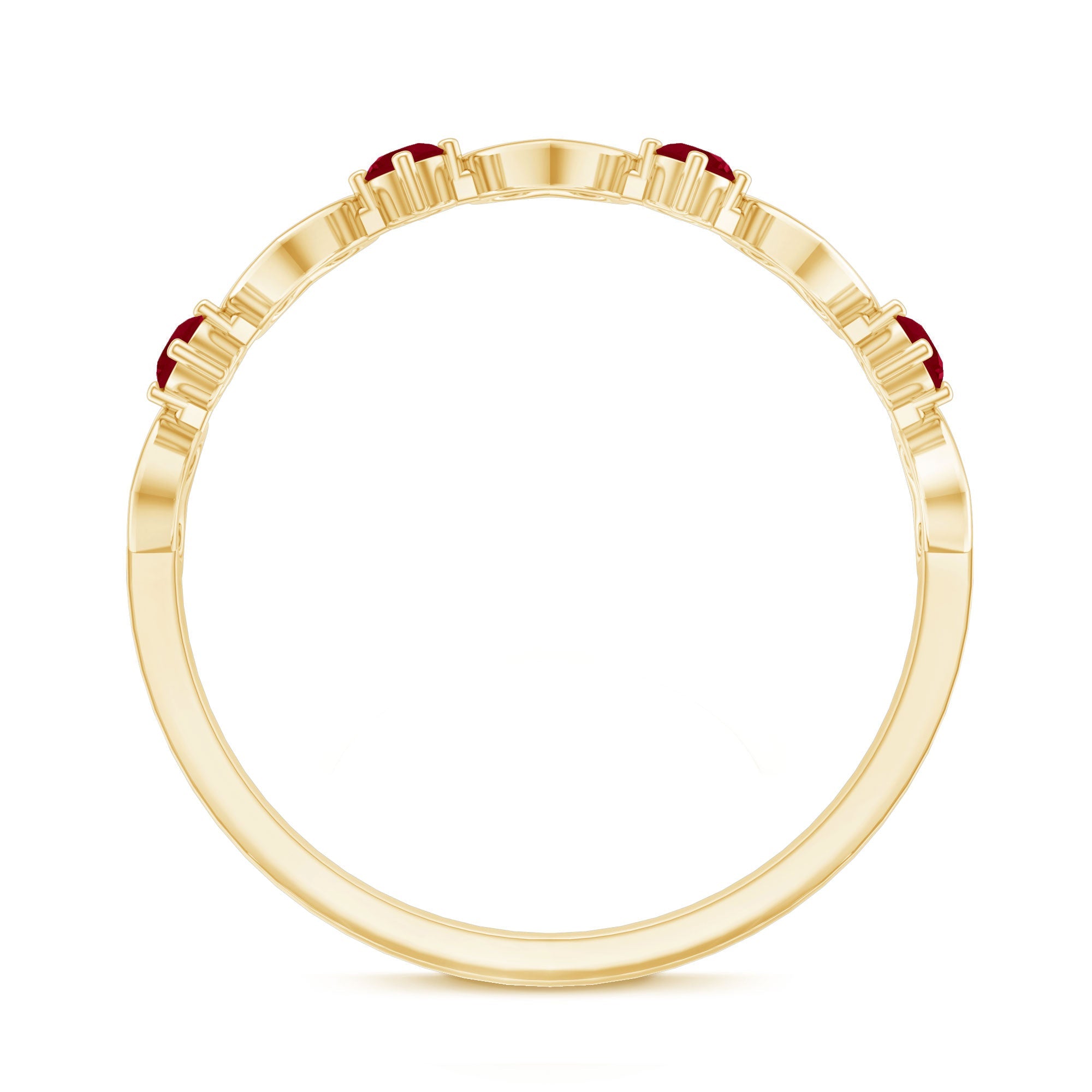 Natural Ruby Heart Eternity Ring for Promise