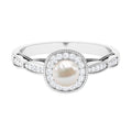 2 Carat Freshwater Pearl and Diamond Engagement Ring