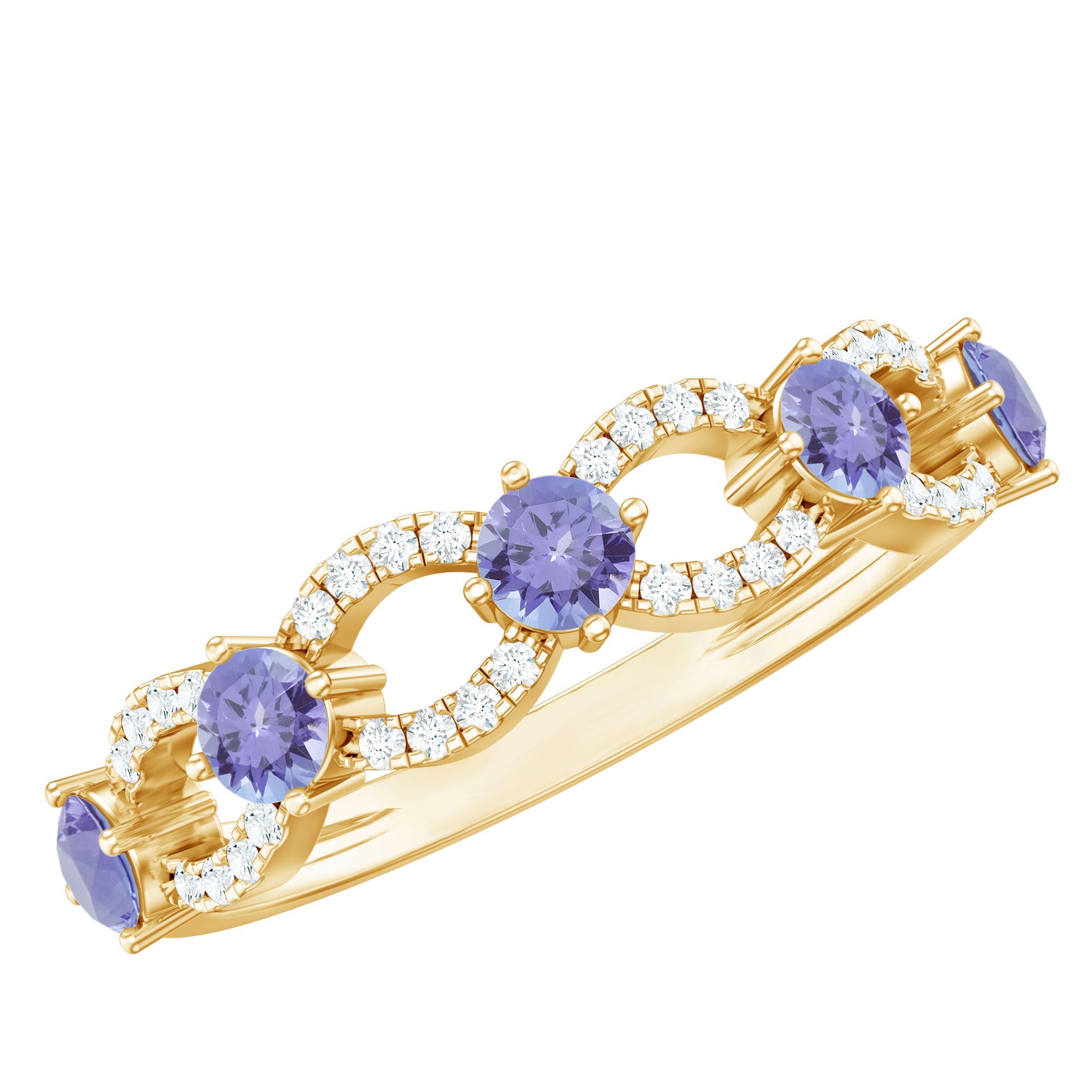 Real Tanzanite Diamond Half Eternity Ring for Women | Rings | Wiccan Center
