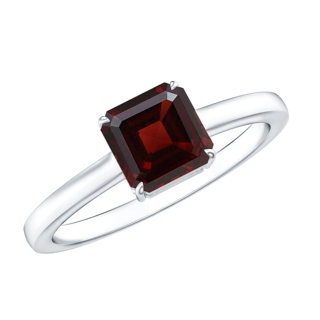 3.3 Carat Real Garnet Asscher Cut Engagement Ring with Certificate