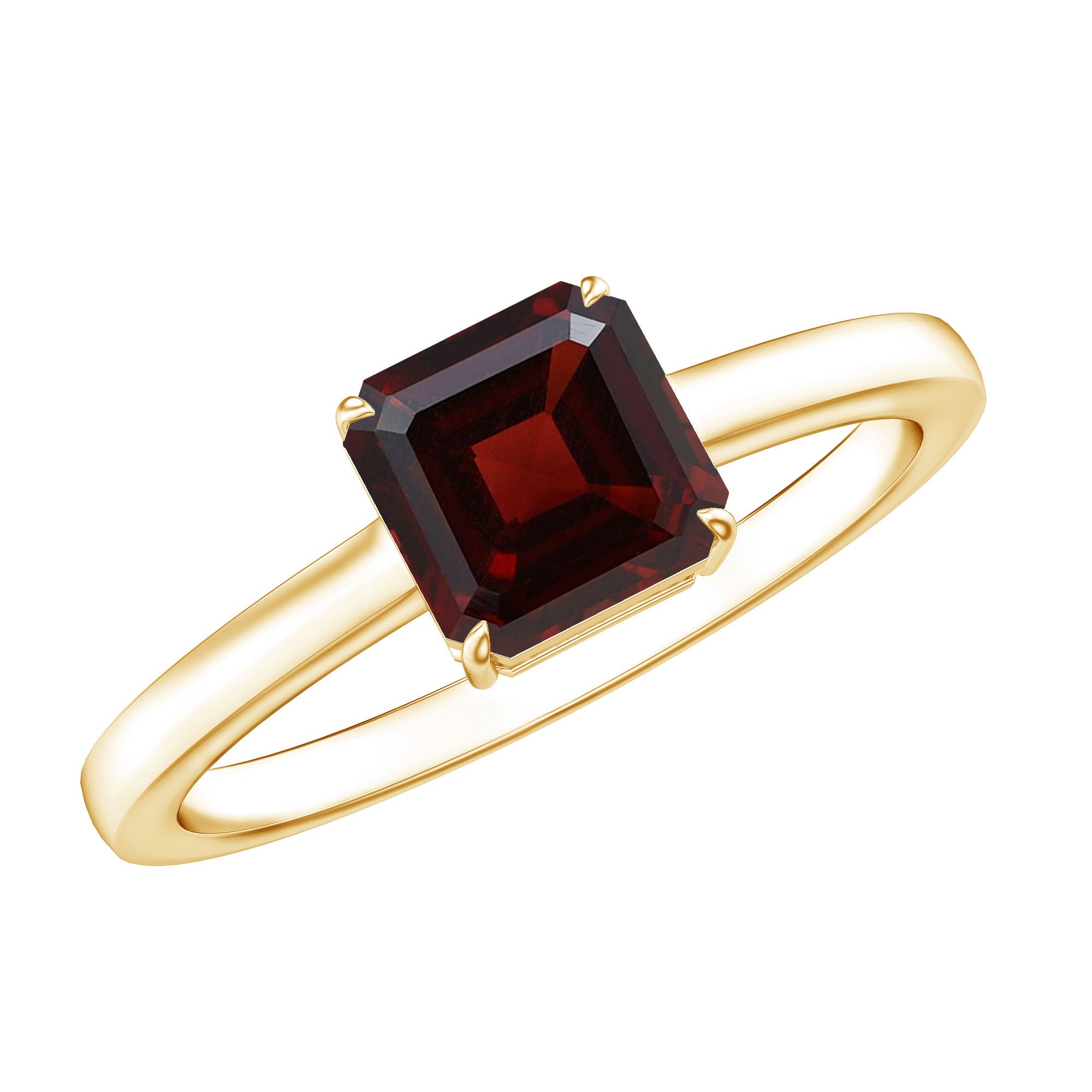 3.3 Carat Real Garnet Asscher Cut Engagement Ring with Certificate | Rings | Wiccan Center