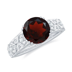 Vintage Looking Garnet Diamond Engagement Ring | Rings | Wiccan Center