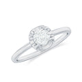 Round Shape Diamond Promise Ring in Illusion Setting