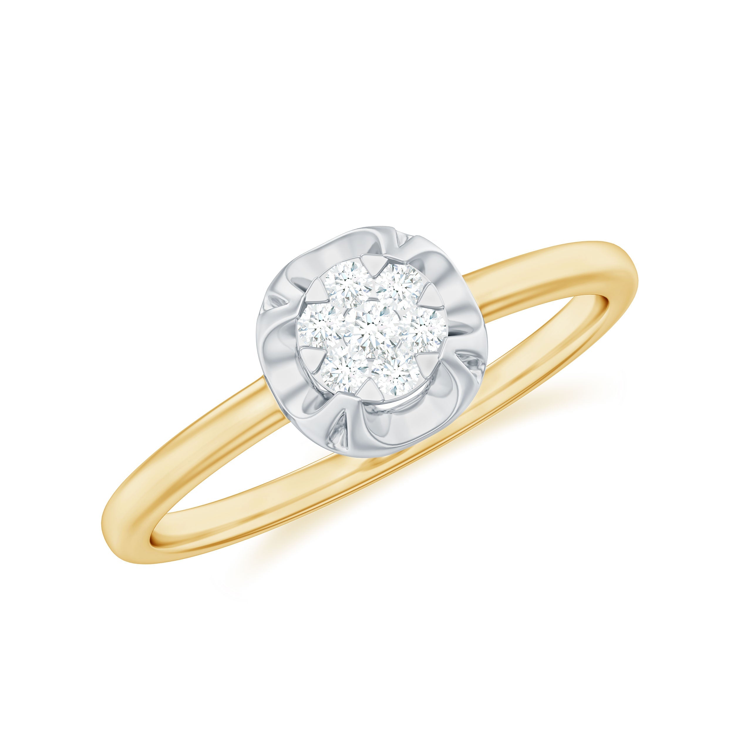 Round Shape Diamond Promise Ring in Illusion Setting | Rings | Wiccan Center