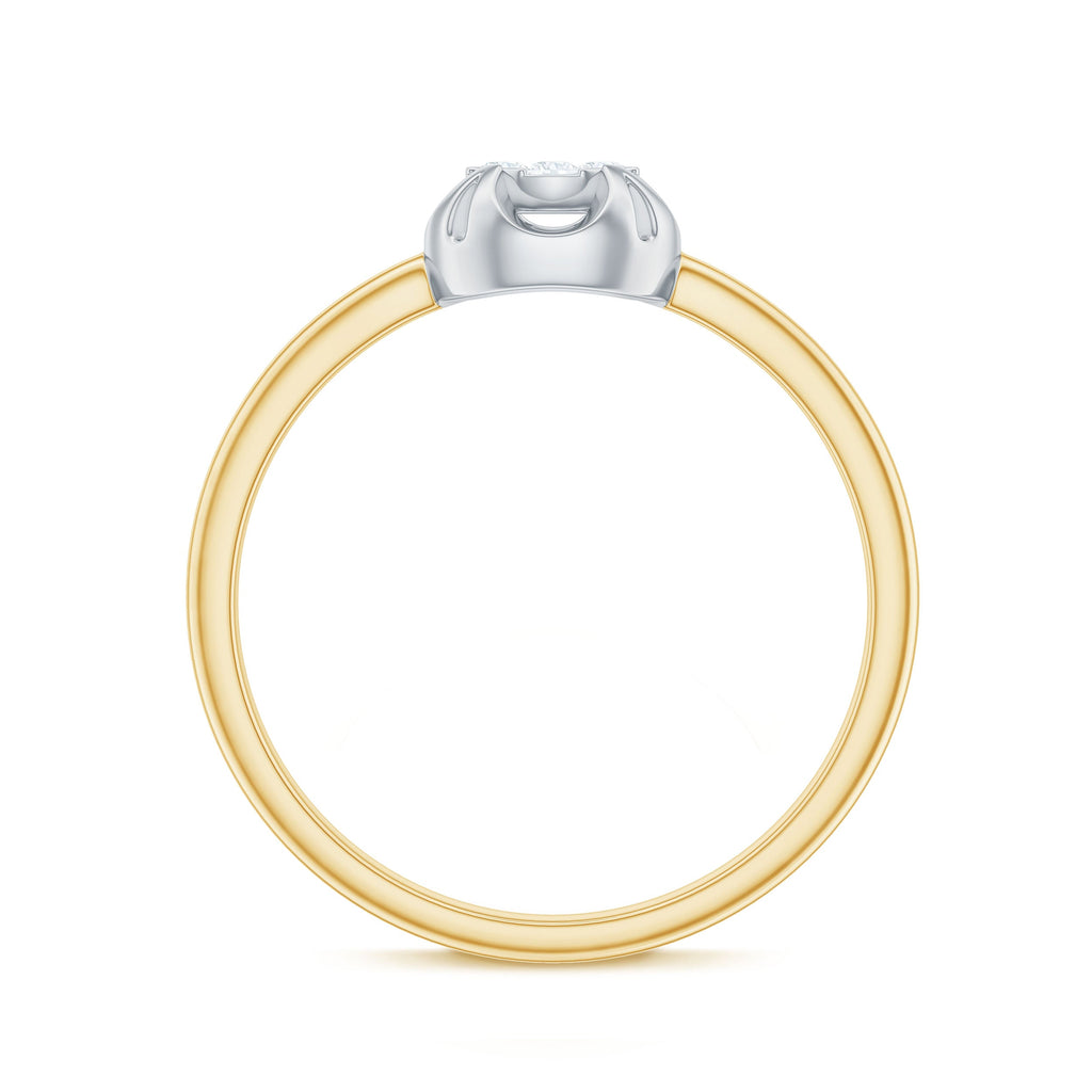 Round Shape Diamond Promise Ring in Illusion Setting