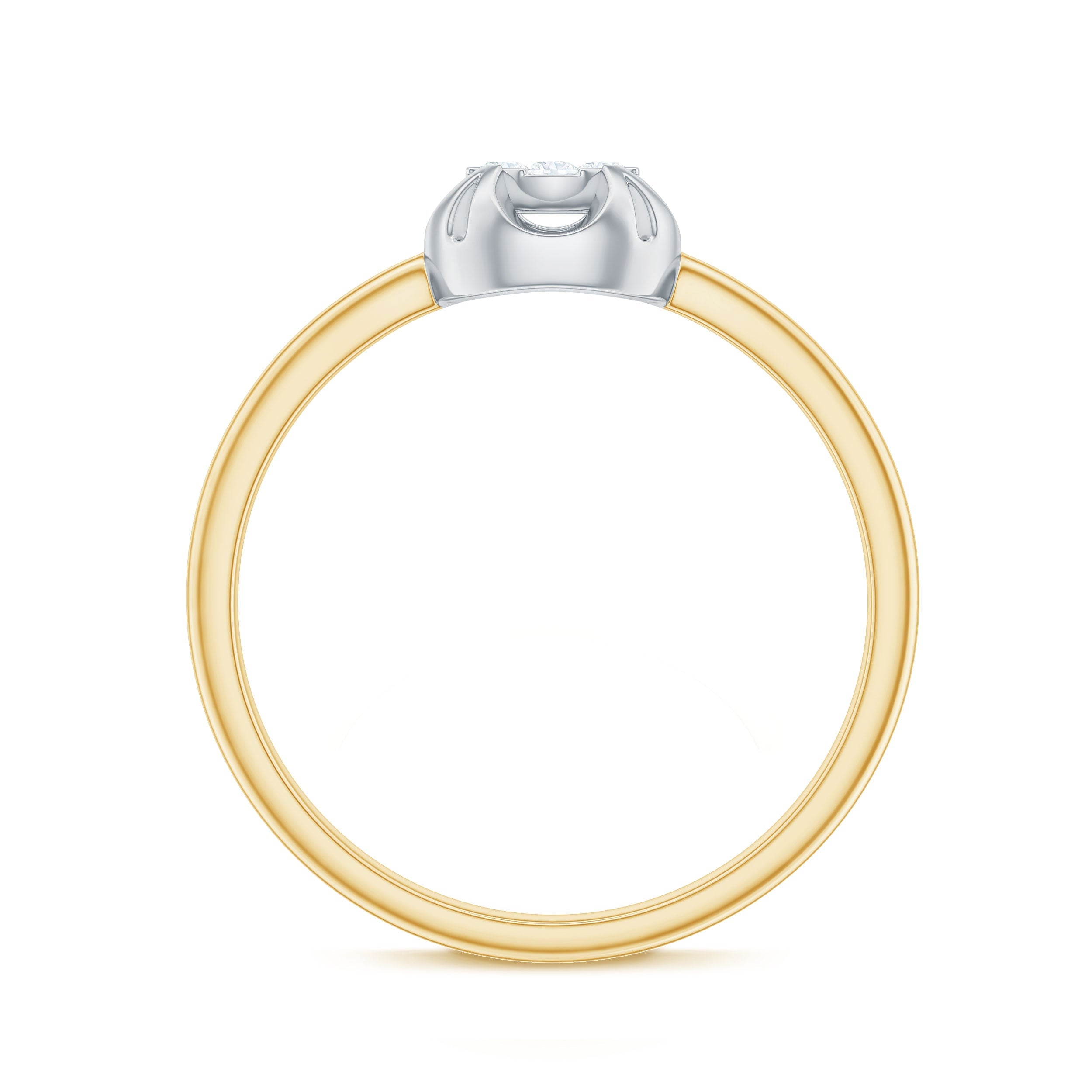 Round Shape Diamond Promise Ring in Illusion Setting