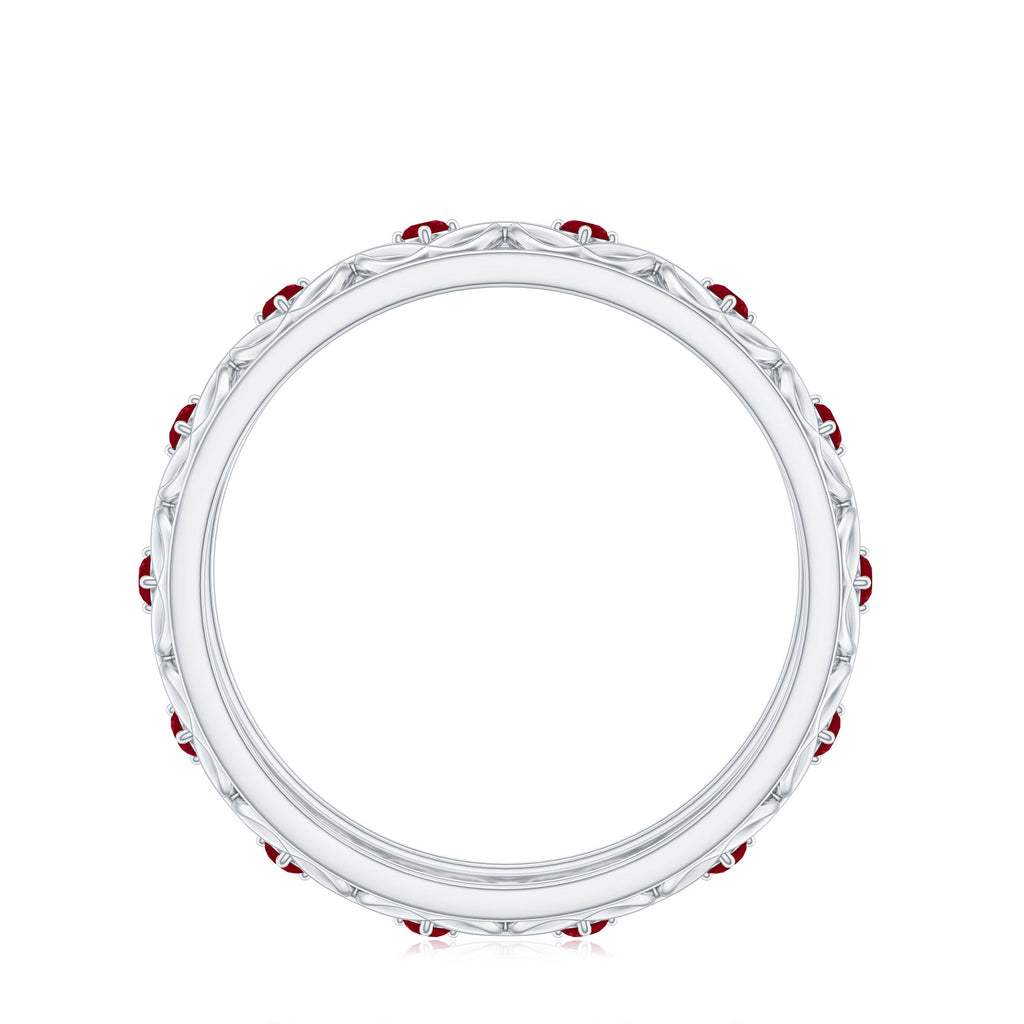 Natural Ruby Celtic Knot Wedding Band for Women