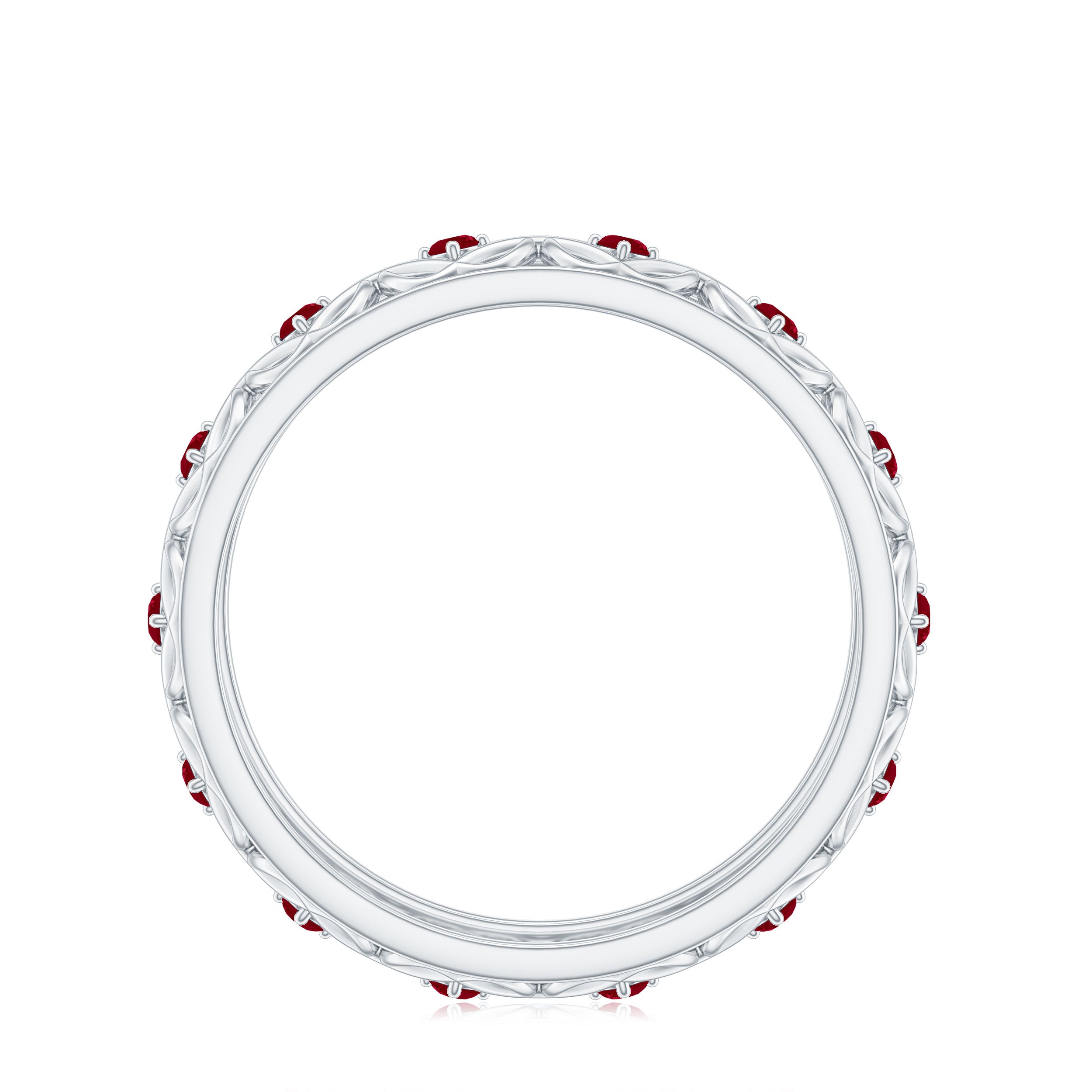 Natural Ruby Celtic Knot Wedding Band for Women