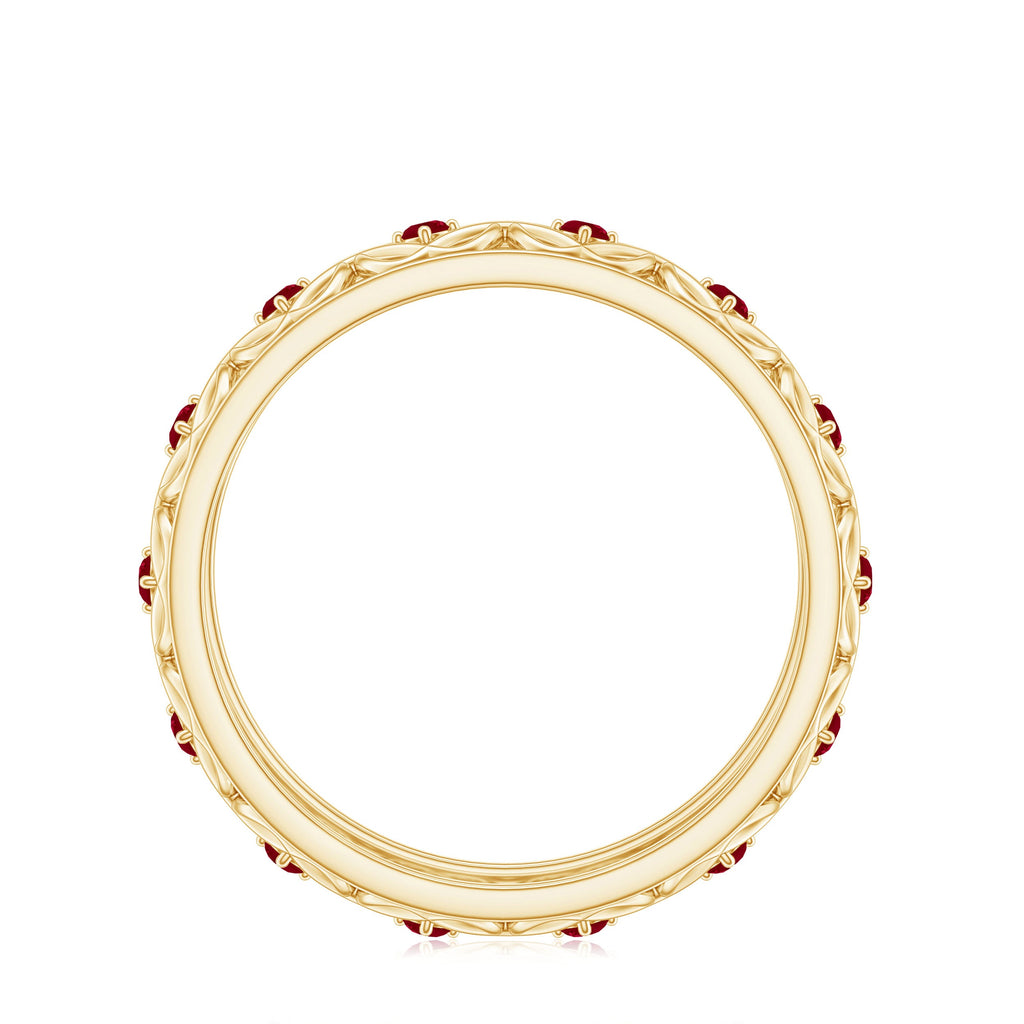 Natural Ruby Celtic Knot Wedding Band for Women