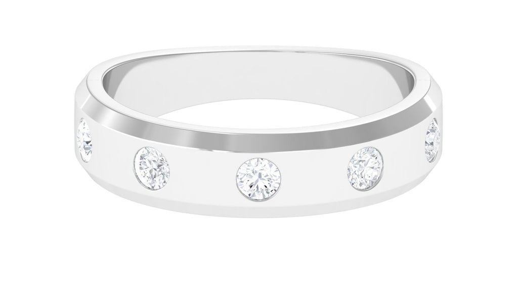 Certified Natural Diamond Mens Wedding Band