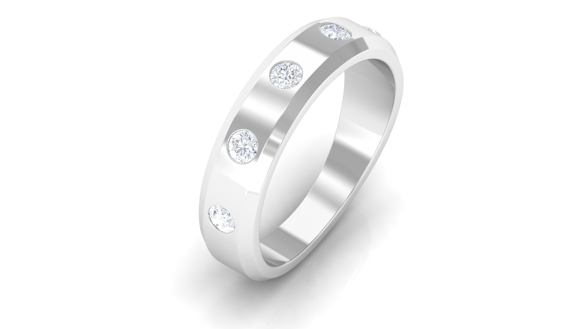 Certified Natural Diamond Mens Wedding Band