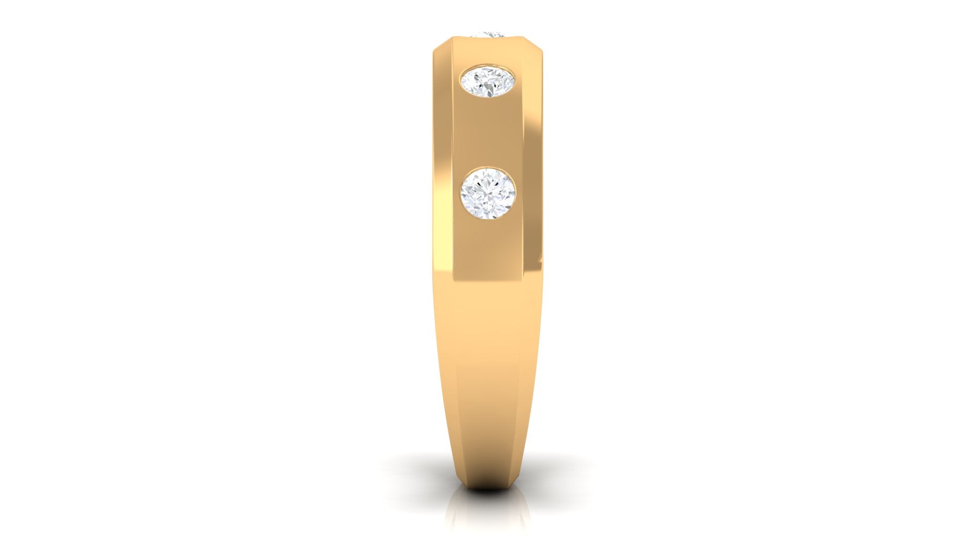 Certified Natural Diamond Mens Wedding Band