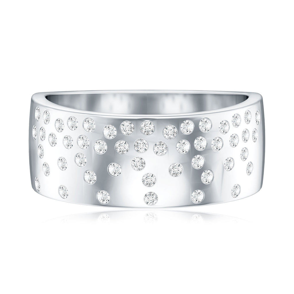 Lab Grown Diamond Wide Wedding Band With Certificate