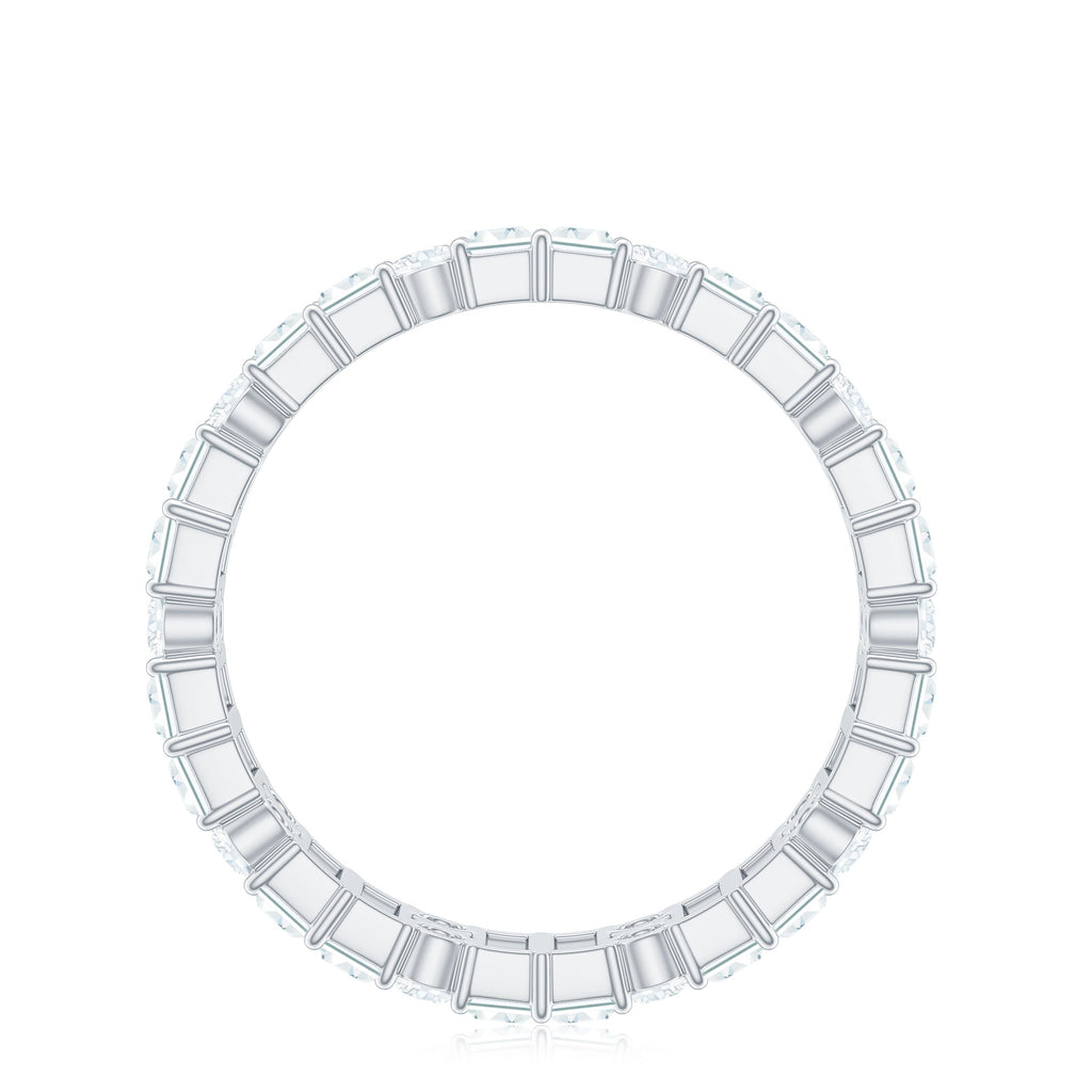 Round and Baguette Cut Moissanite Eternity Wedding Band