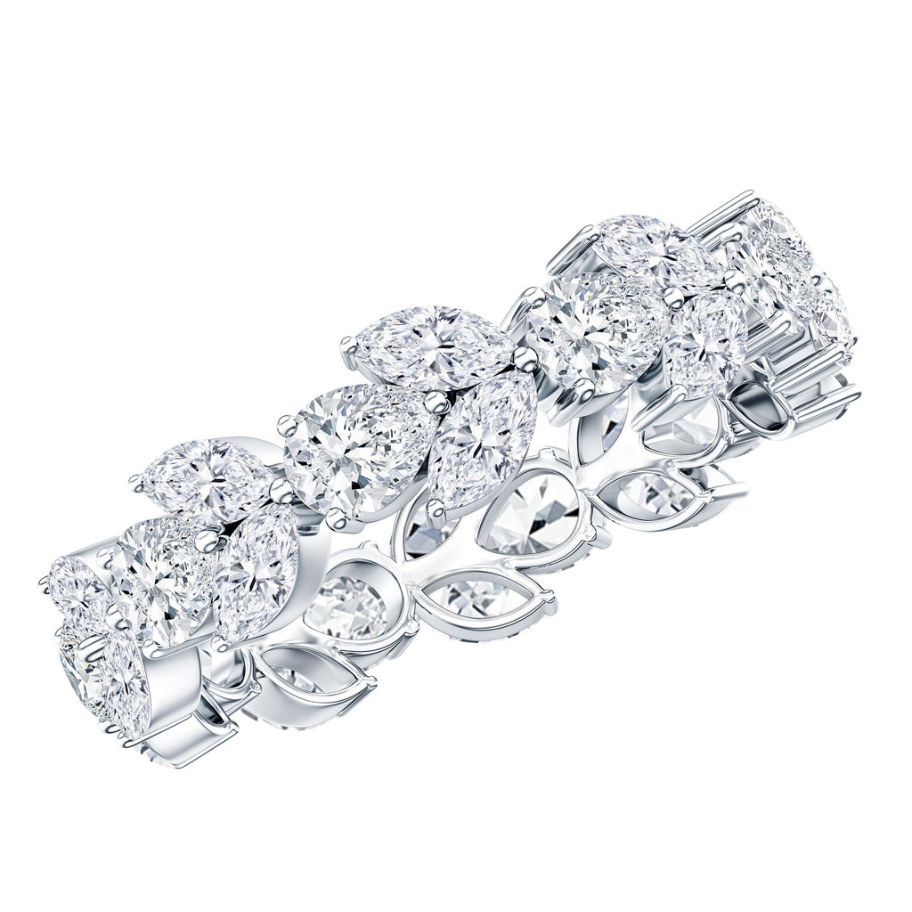Certified Moissanite Leaf Eternity Band Ring for Women