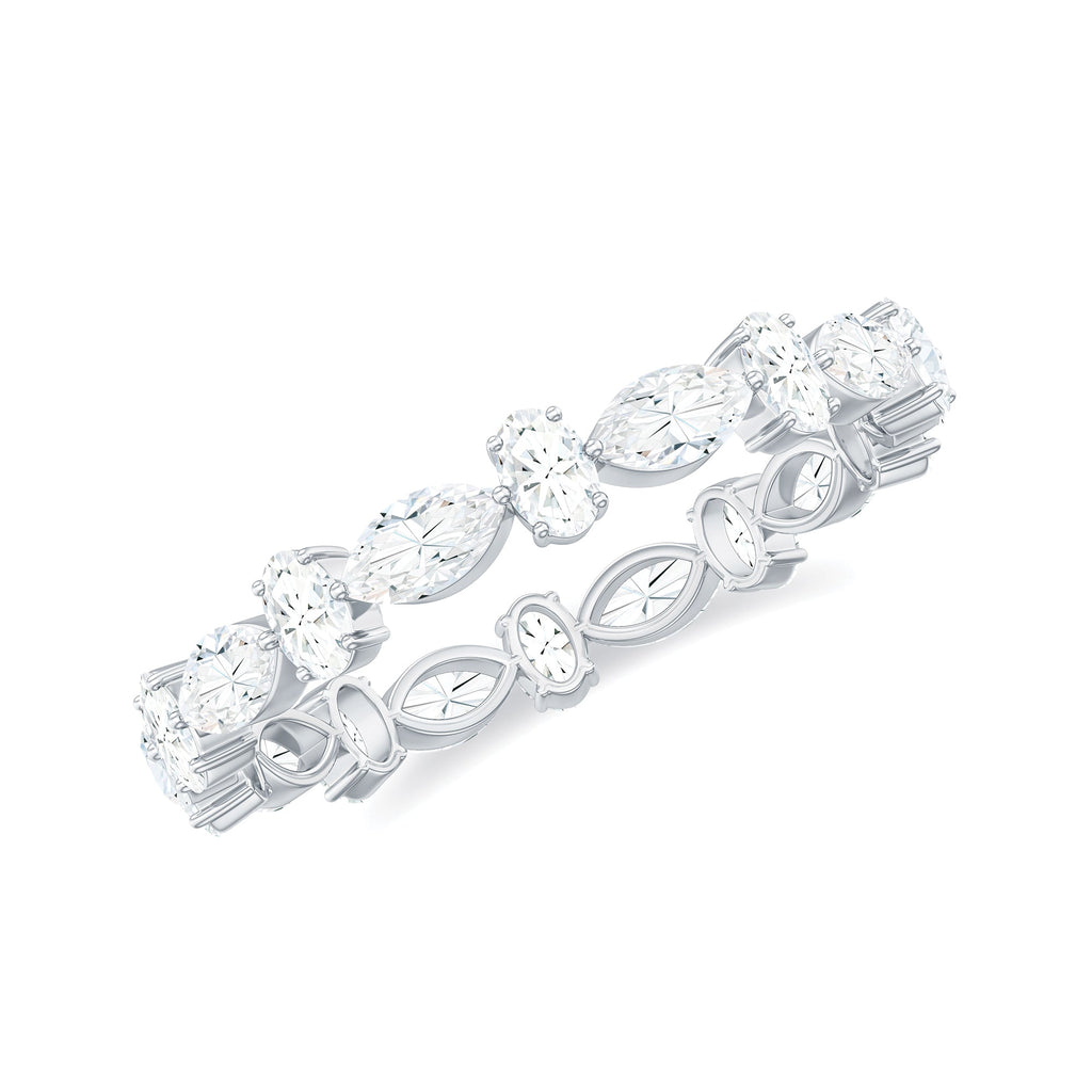 Oval and Marquise Cut Moissanite Stackable Eternity Ring