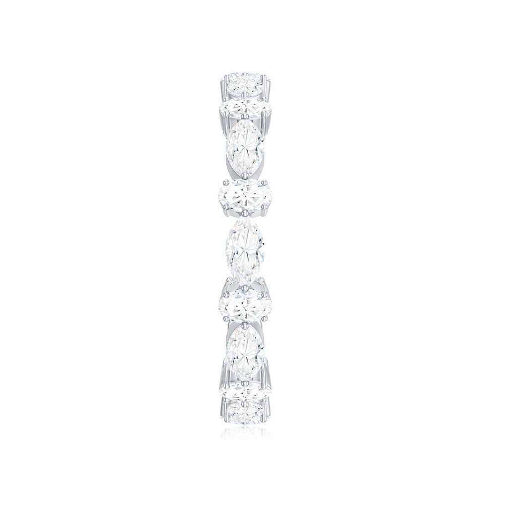 Oval and Marquise Cut Moissanite Stackable Eternity Ring