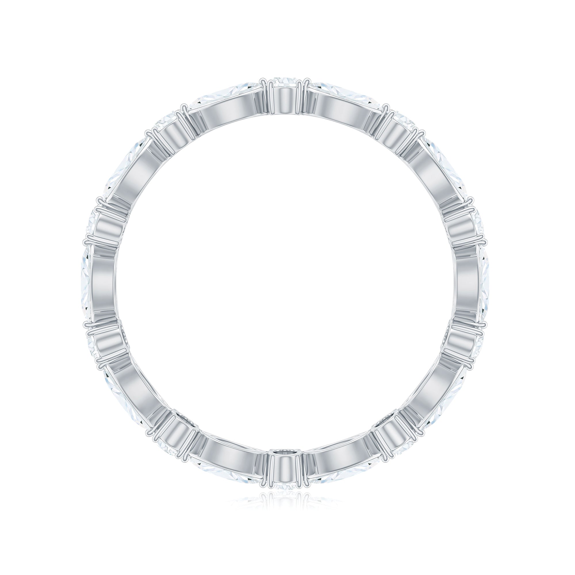 Oval and Marquise Cut Moissanite Stackable Eternity Ring
