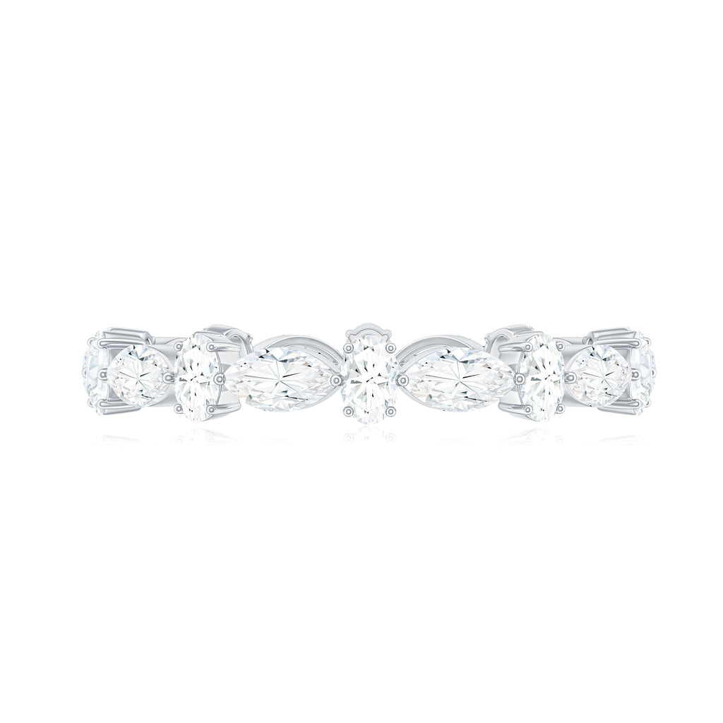 Oval and Marquise Cut Moissanite Stackable Eternity Ring