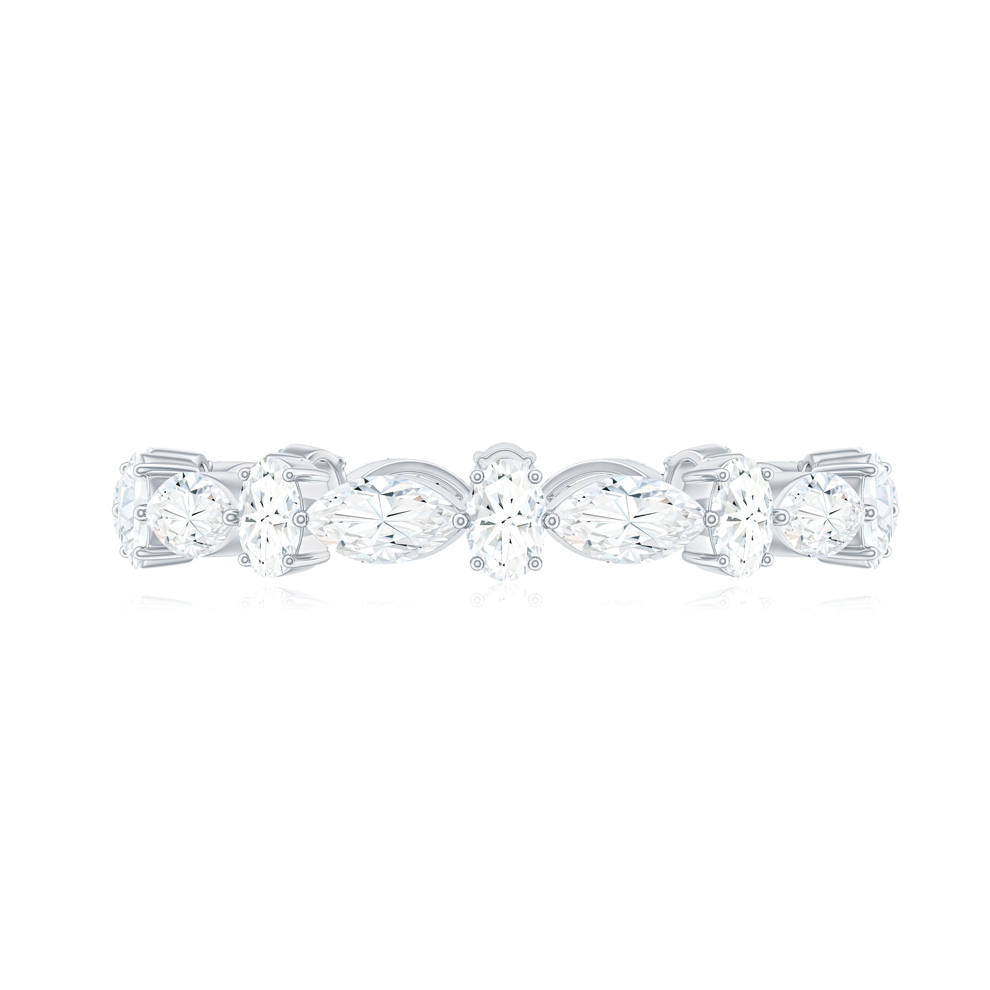 Oval and Marquise Cut Moissanite Stackable Eternity Ring