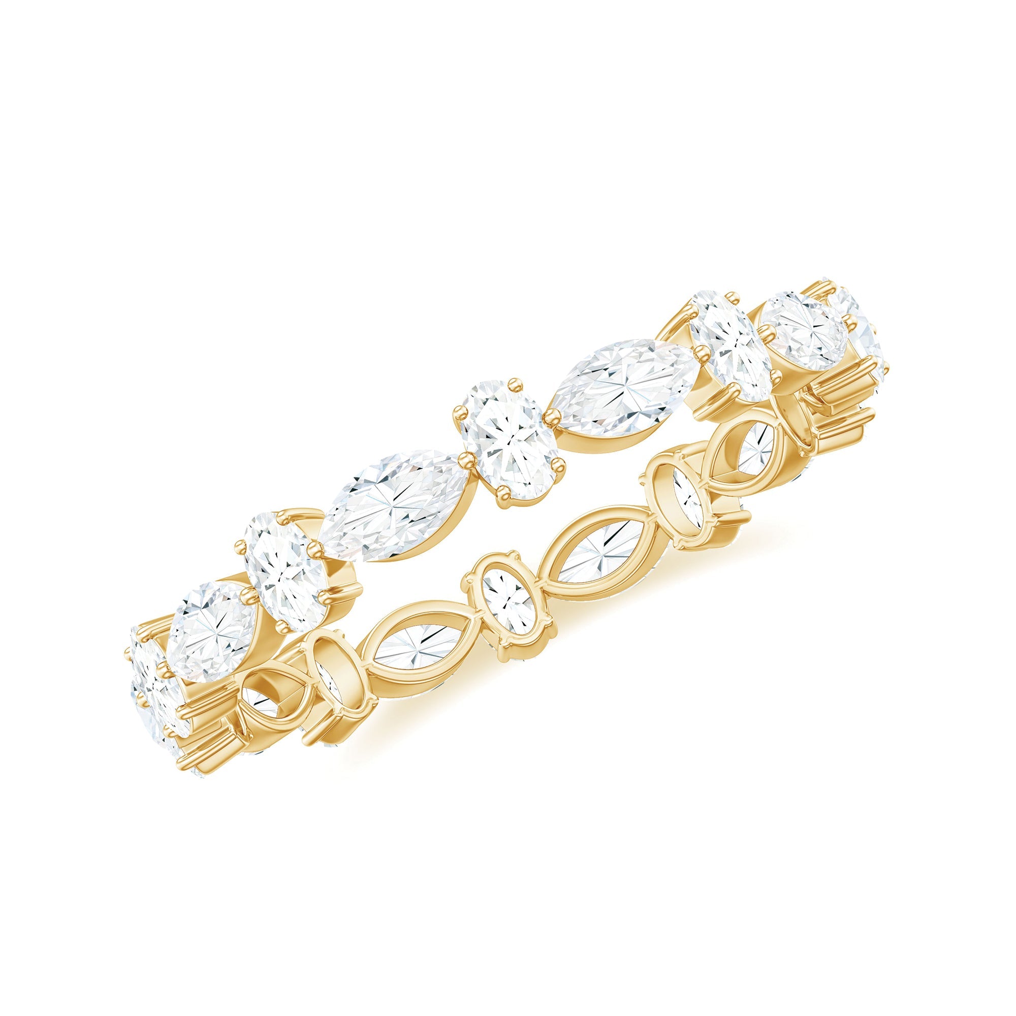 Oval and Marquise Cut Moissanite Stackable Eternity Ring | Rings | Wiccan Center