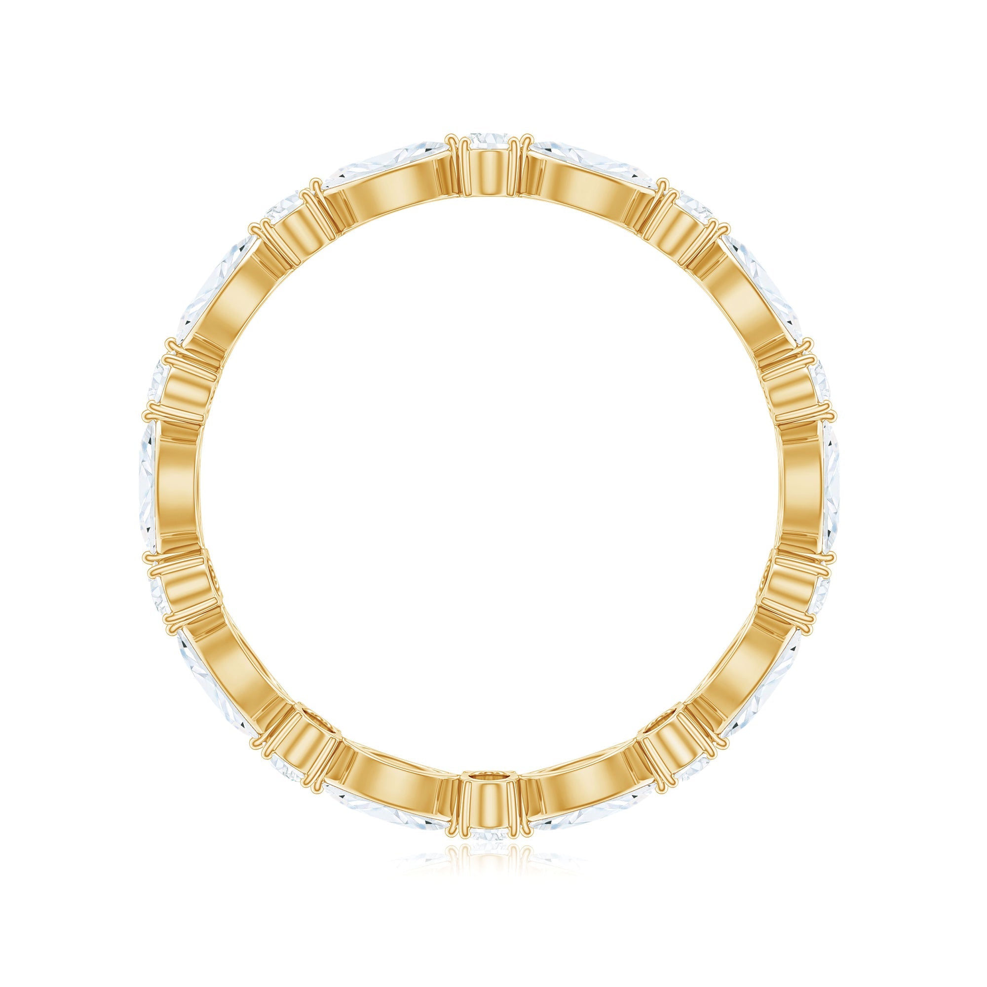 Oval and Marquise Cut Moissanite Stackable Eternity Ring