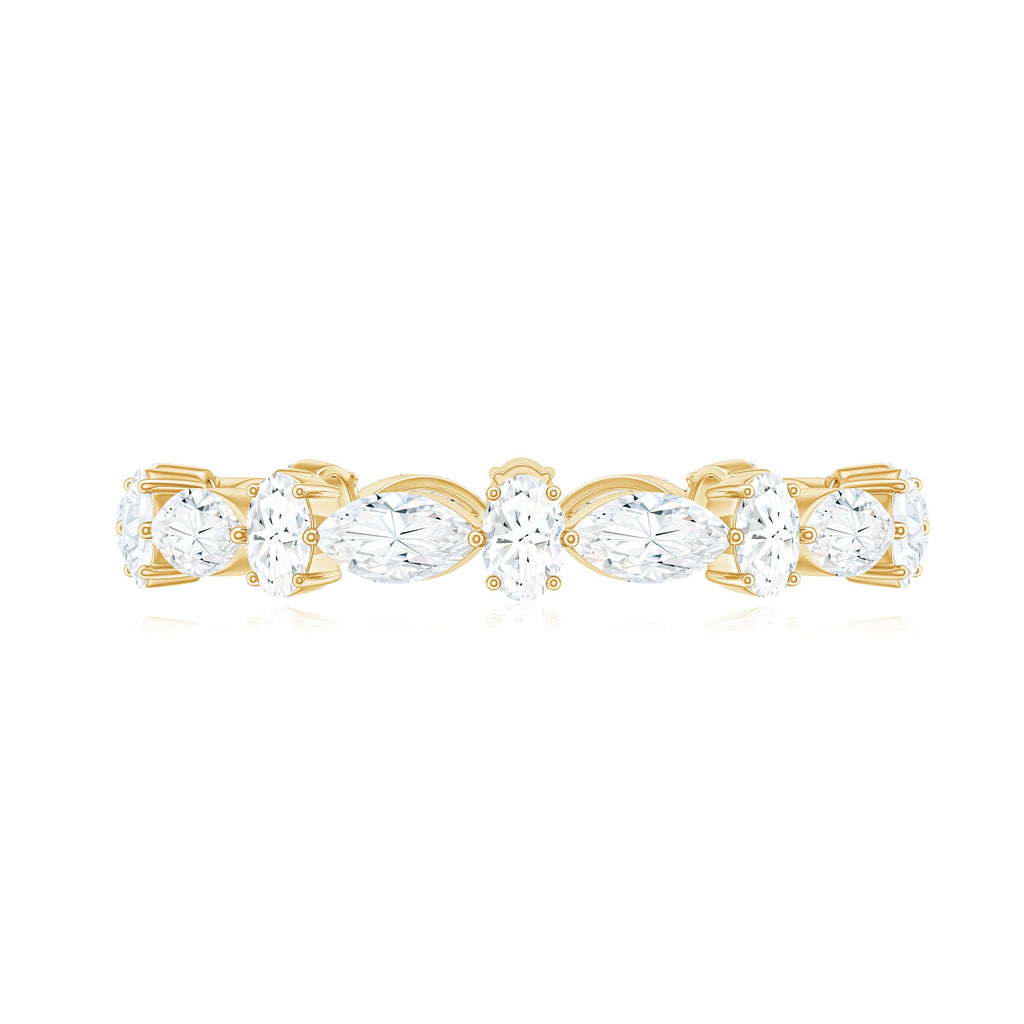 Oval and Marquise Cut Moissanite Stackable Eternity Ring