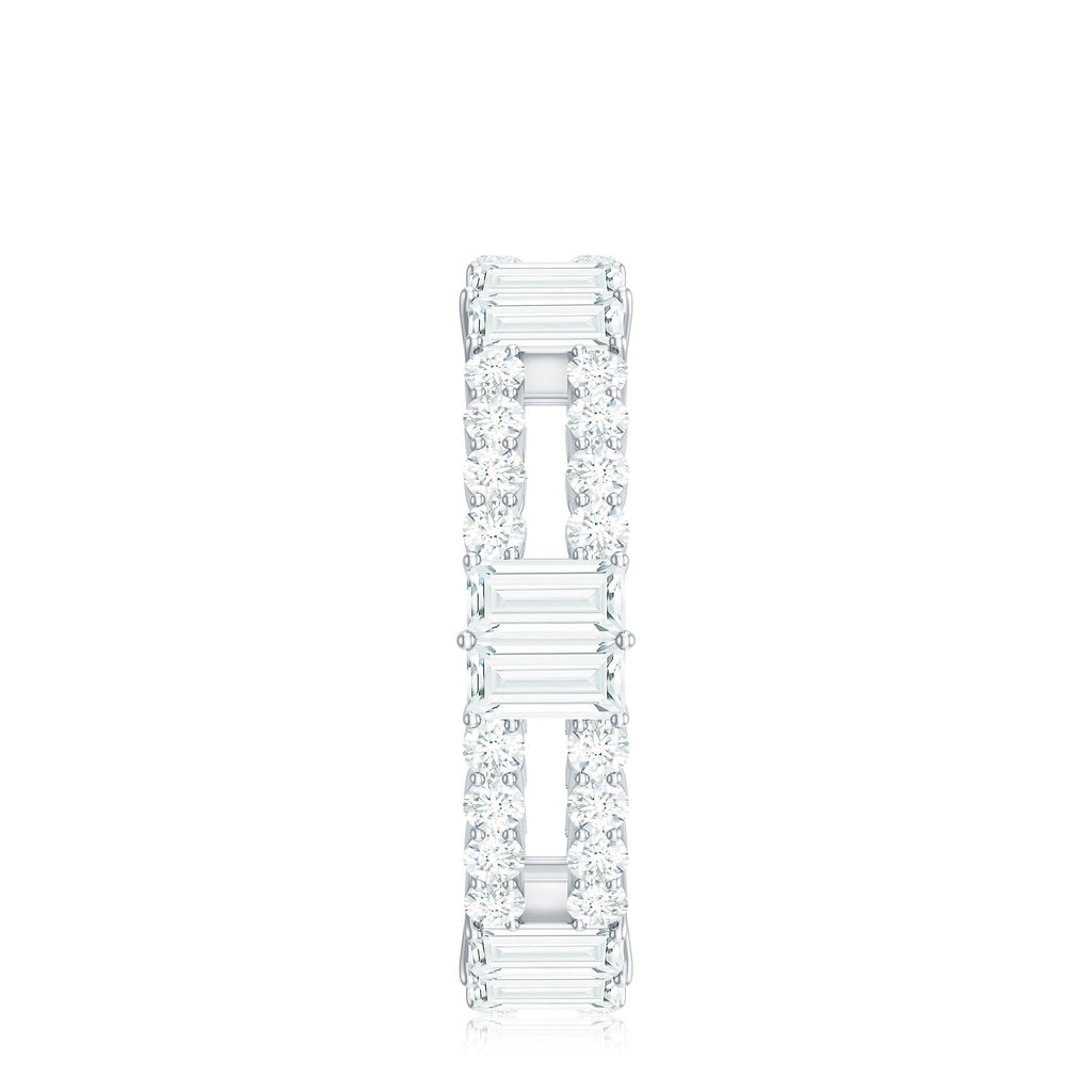Unique Moissanite Eternity Wedding Band Ring