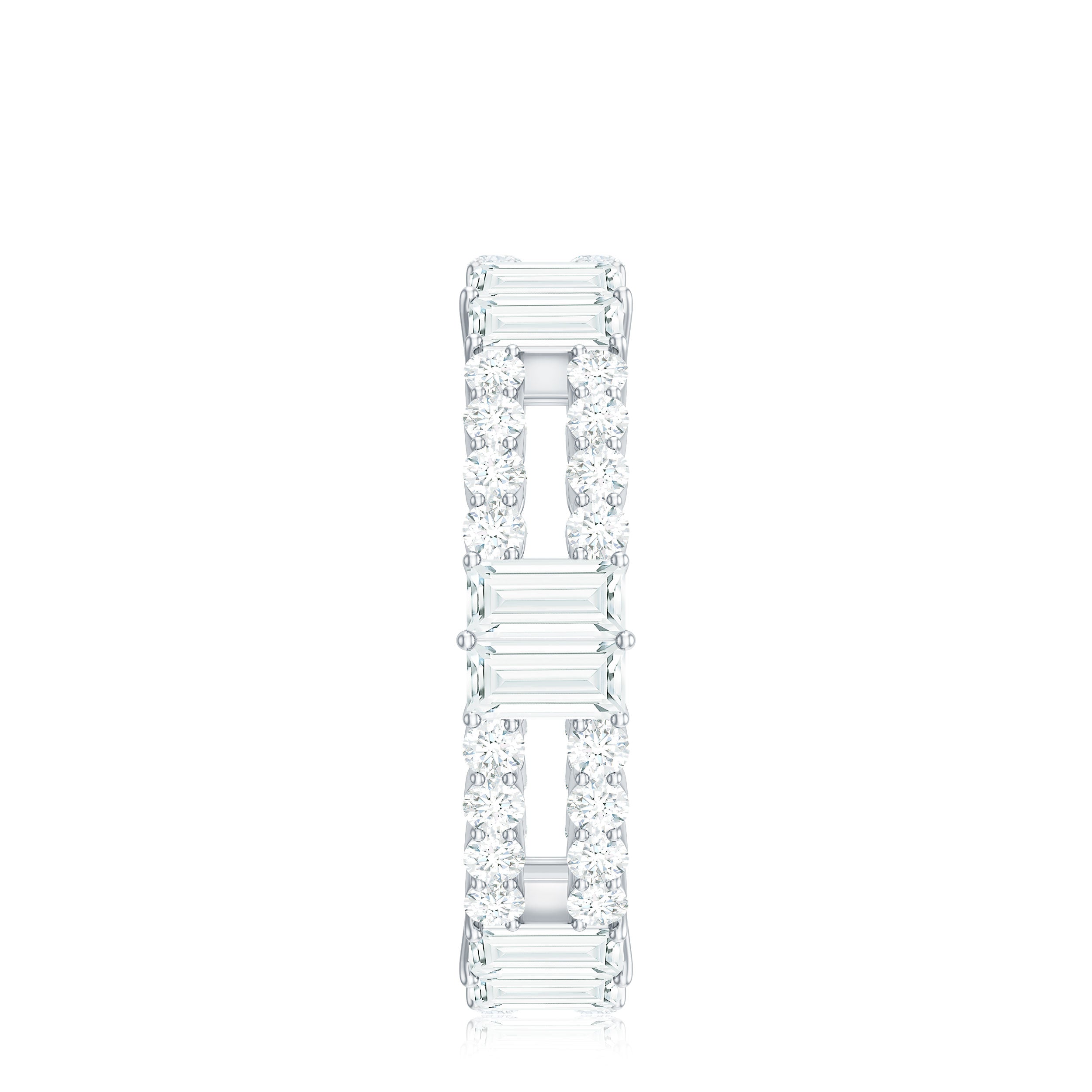 Unique Moissanite Eternity Wedding Band Ring