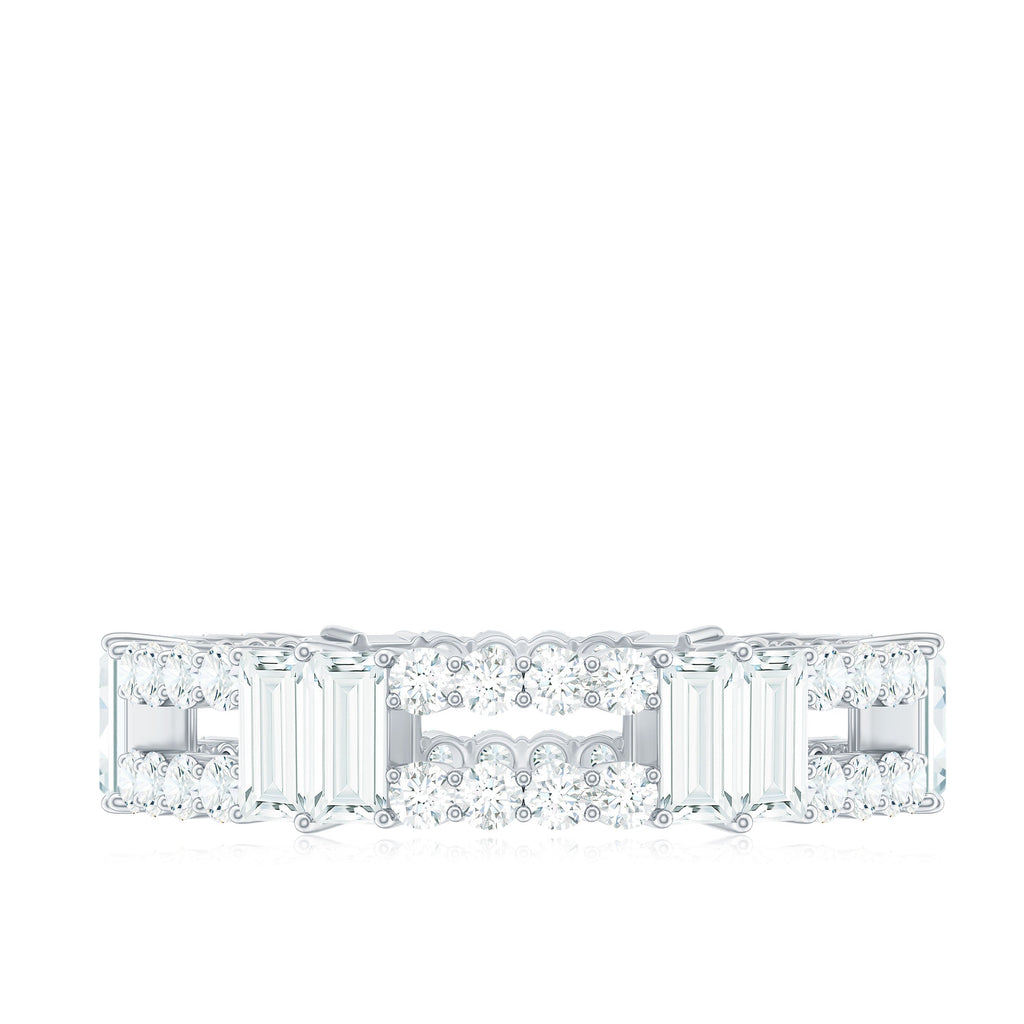 Unique Moissanite Eternity Wedding Band Ring