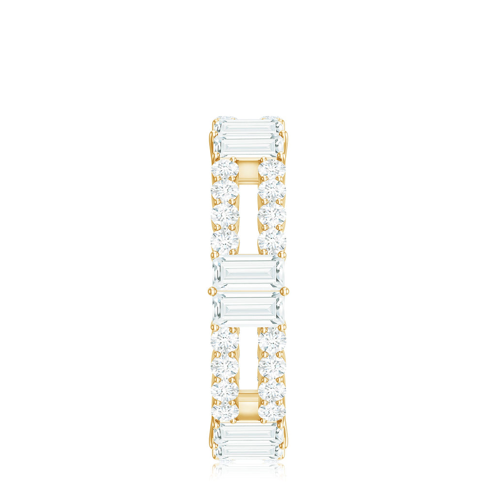 Unique Moissanite Eternity Wedding Band Ring