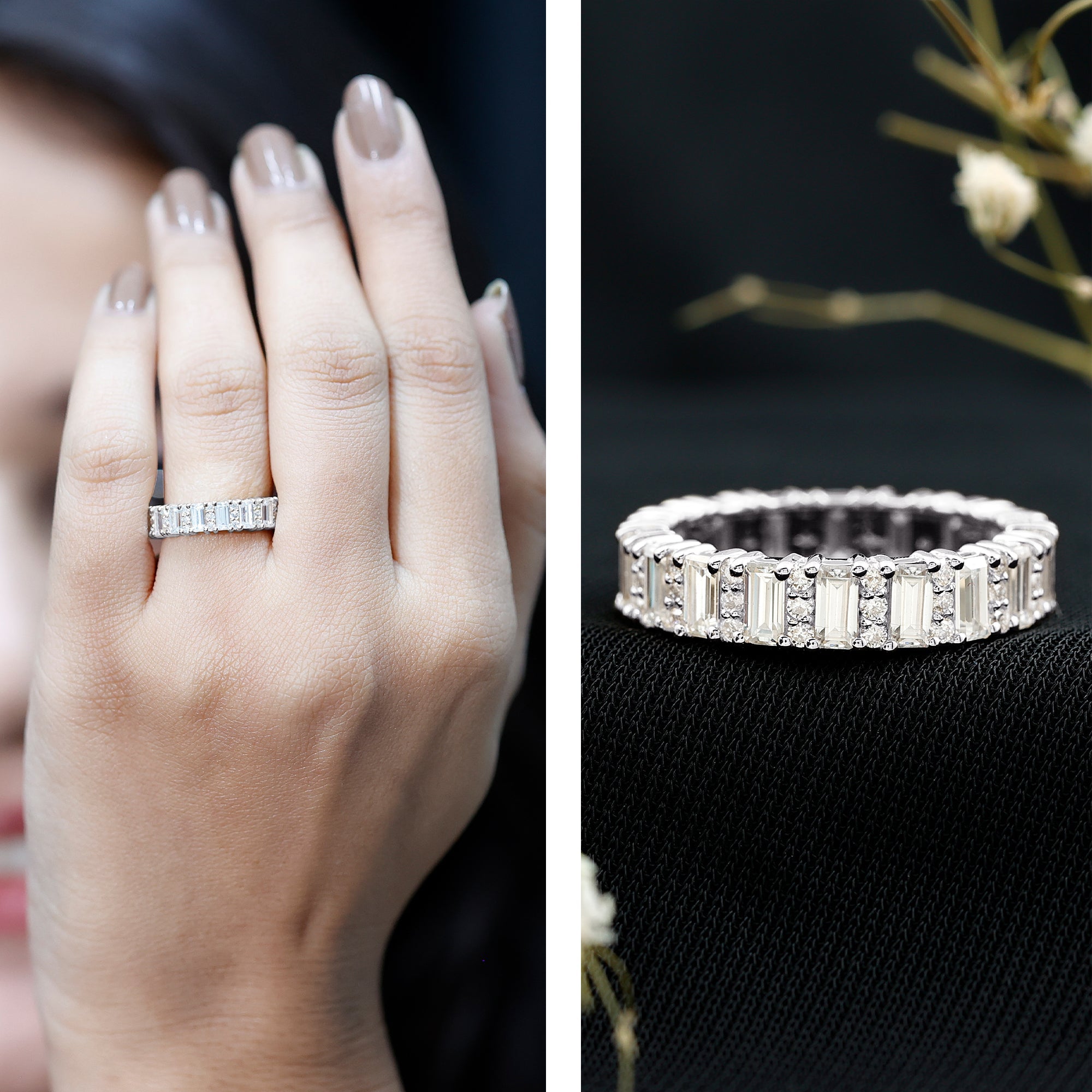 Certified Moissanite Wedding Anniversary Band for Women