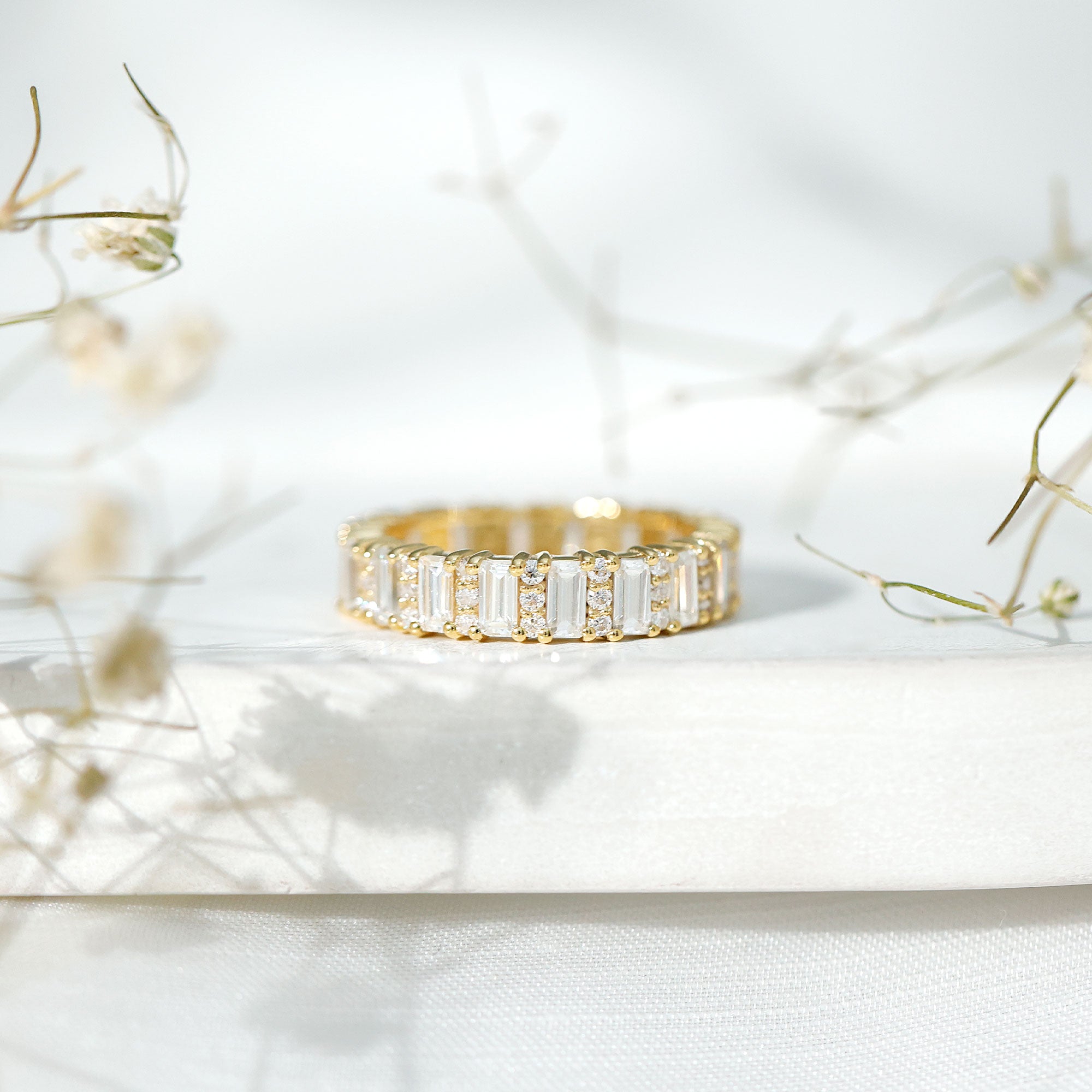 Certified Moissanite Wedding Anniversary Band for Women