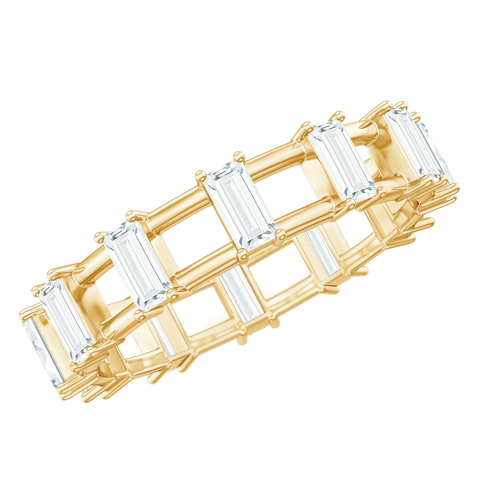 Moissanite Baguette Wedding Band with Certificate | Rings | Wiccan Center